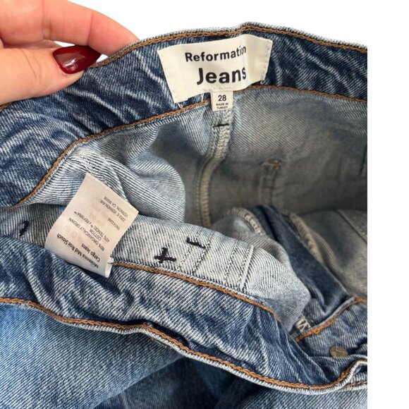 REFORMATION‎ Mckenna Mid Rise Slouch Cargo Jeans SZ. 28" EUC SOLD OUT - Picture 5 of 5